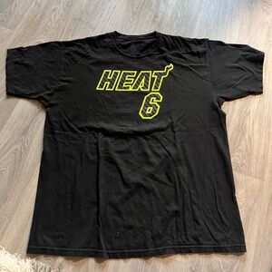 Adidas Miami Heat Lebron James T-Shirt with Neon Yellow T Shirt